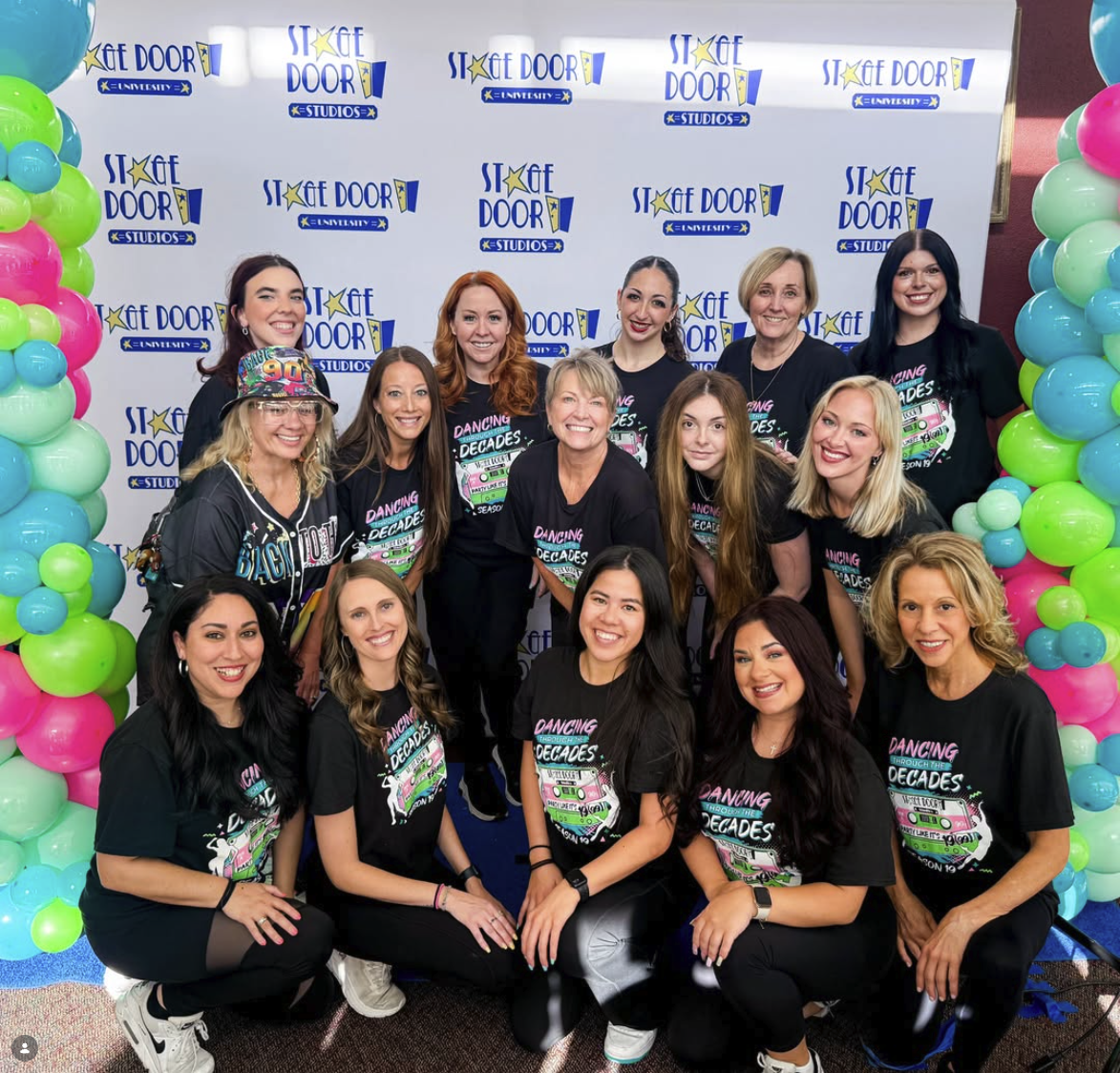 The Stage Door Studios teaching team smiling together in the studio boutique